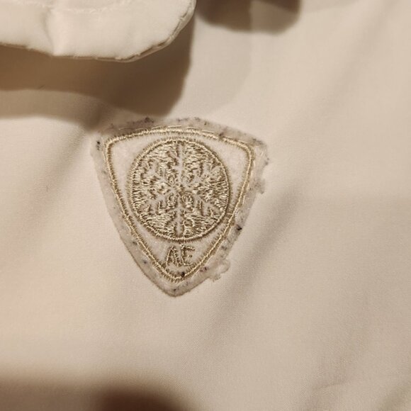 AMERICAN EAGLE womans white puffer jacket with tan fleece collar Large - Picture 2 of 10